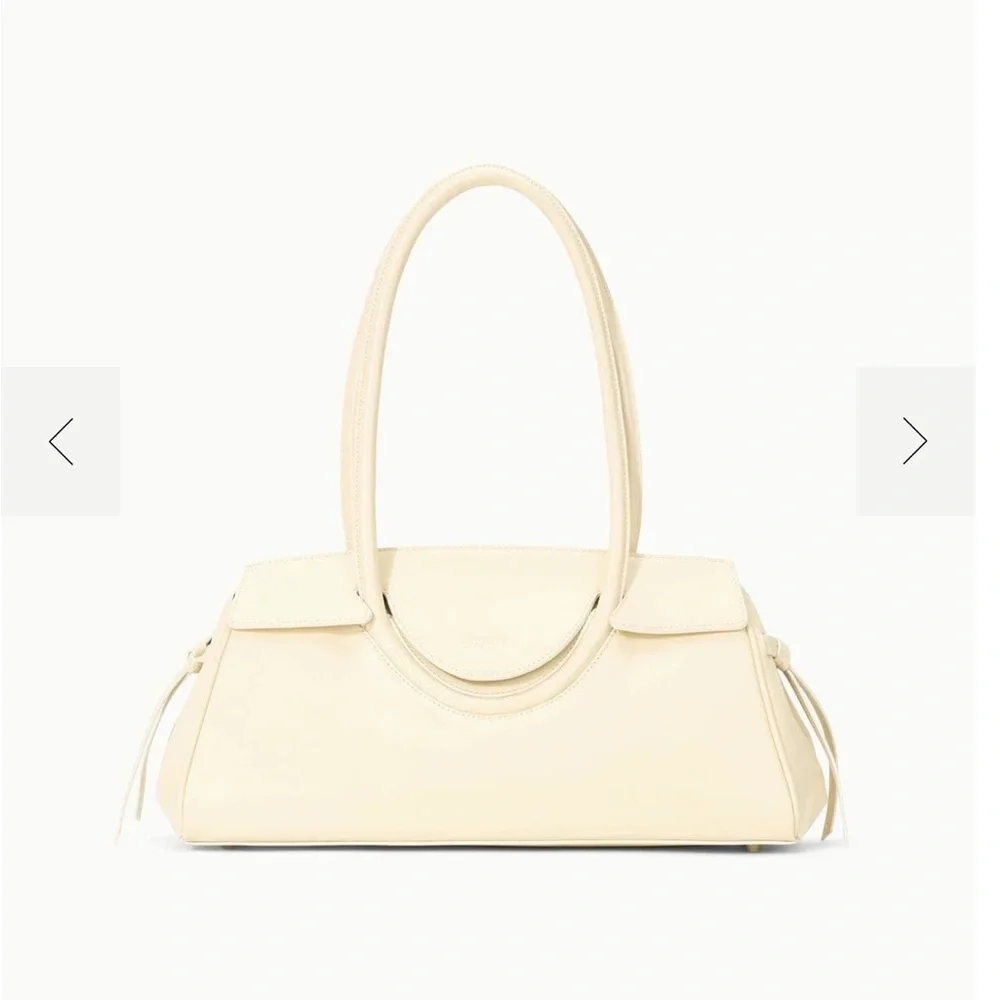 STAUD Cream Leather Shoulder Bag - Picture 1 of 11